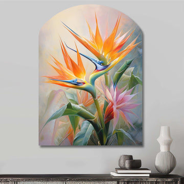 Birds Of Paradise Romantic IV - Asymmetric Metal Wall Art